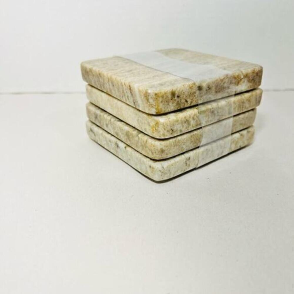 Granite coaster set of 4 hand made in India NWOT